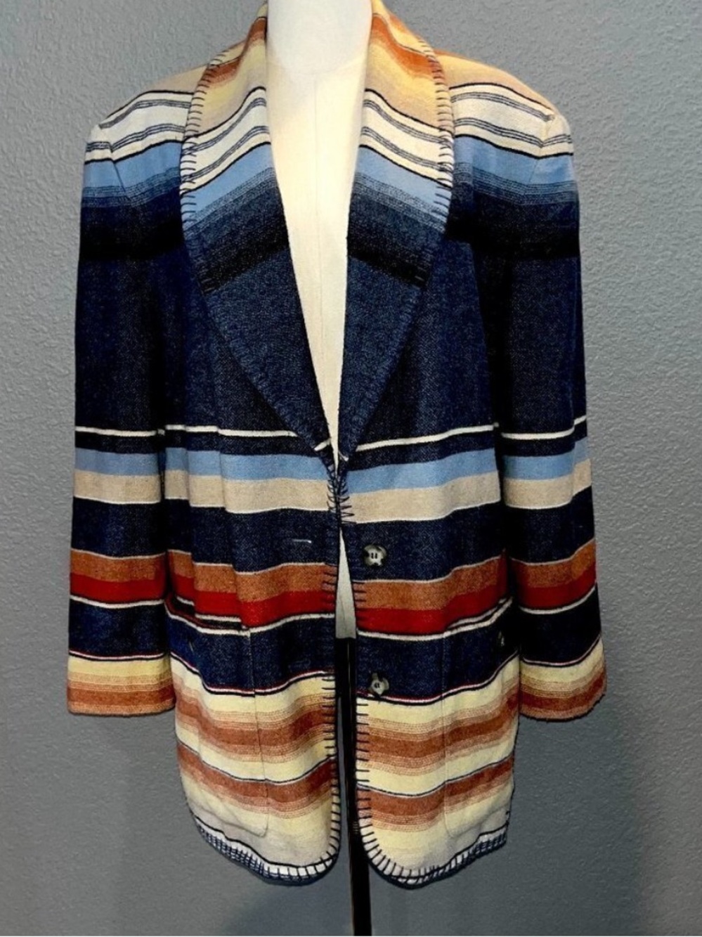 Vtg Express oversized western blanket coat Yellowstone